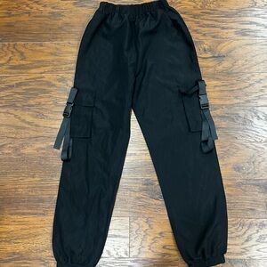 Black Cargo Jogger Pants
